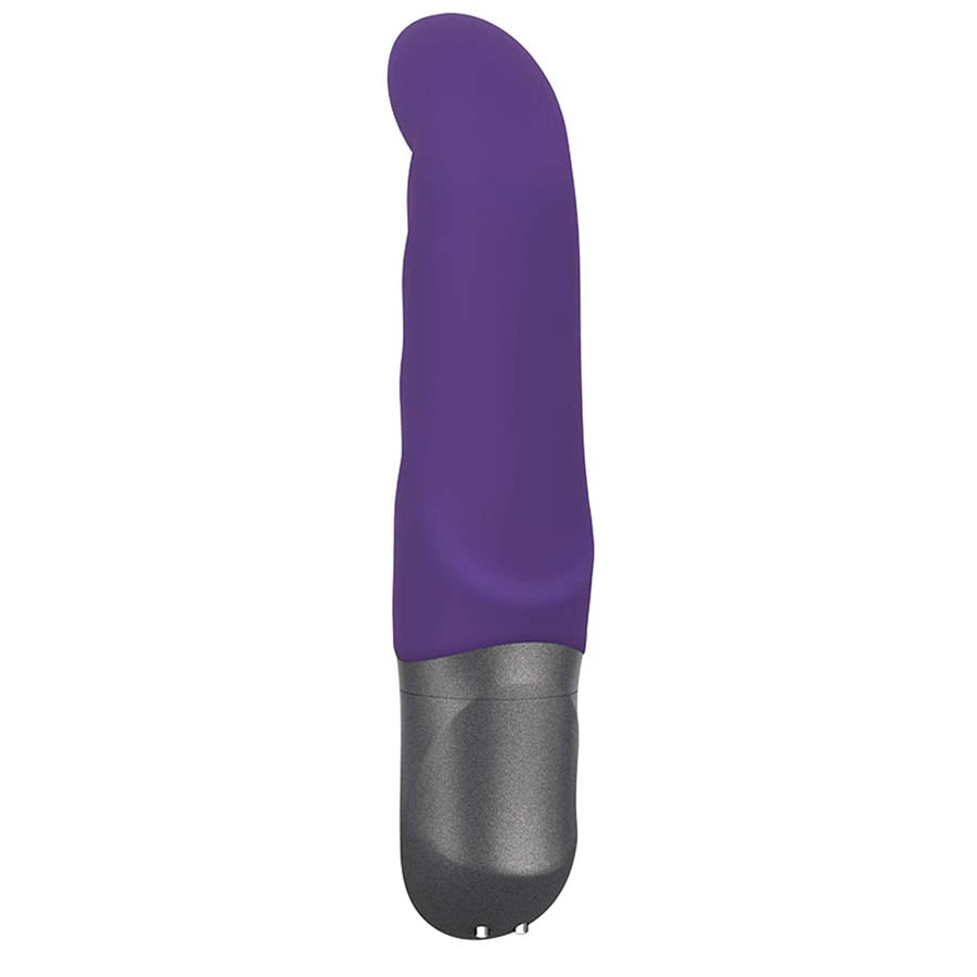 Curved Purple vibrator with soft silicone, and a great handle with buttons - for internal use and Gspot stimulation